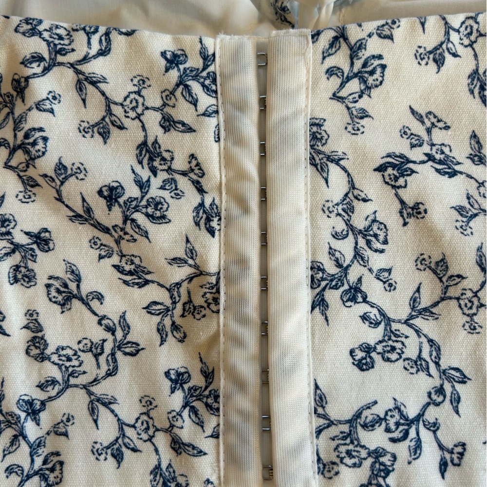Windsor Corset Top blue white floral size L - Picture 6 of 13